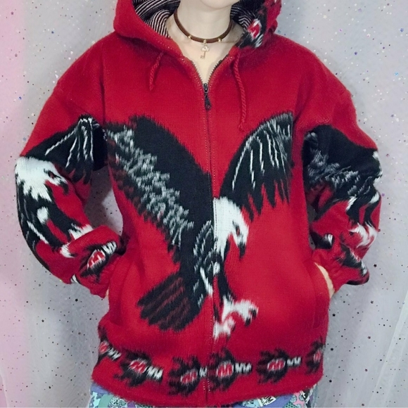 Store Close Mid Of Nov!! ⛓Yari Artesanias eagle red wool jacket⛓ - Picture 6 of 6